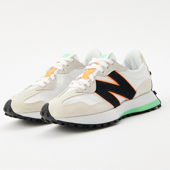 Women’s New Balance 327 Sneakers 🍀 Lime Leaf + Hot Mango Colorway w: Box Size 8 - Picture 4 of 10